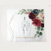 Navy Burgundy Future Frau Brautparty Backdrop Wandteppich (Vorderseite (Horizontal))