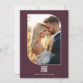 Navy, Burgundy & Gold Floral Wedding Einladung (Rückseite)