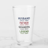 Navy Burgundy Husband Vater Grandpa Legende Glas (Vorderseite)