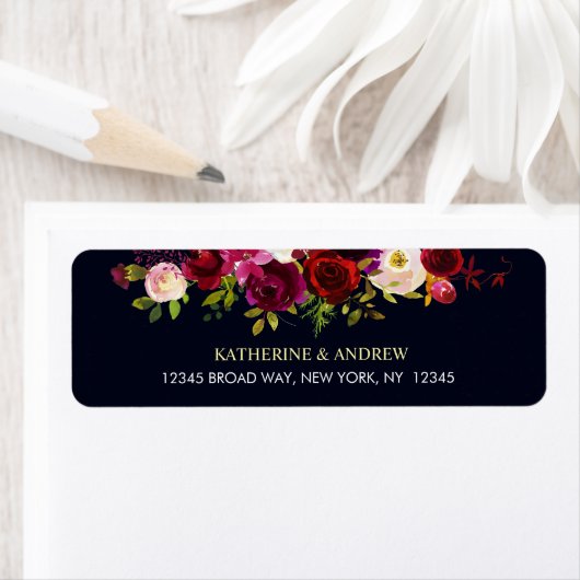 Navy Burgundy Marsala Rustic Boho Floral Rede (Insitu)