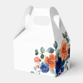 Navy Burnt Orange Elegante Hochzeit im Herbst Geschenkschachtel (Rückseite)