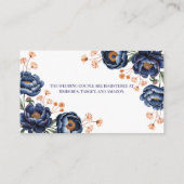 Navy & Burnt Orange Floral Wedding Registry Begleitkarte (Rückseite)