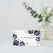 Navy & Burnt Orange Floral Wedding Registry Begleitkarte (Stehend Vorderseite)