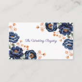 Navy & Burnt Orange Floral Wedding Registry Begleitkarte (Vorderseite)