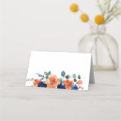 Navy Burnt Orange Hochzeit im Herbst Platzkarten (Rückseite)