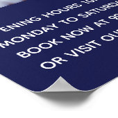 Navy Business Logo Foto willkommen QR-Code Poster (Ecke)