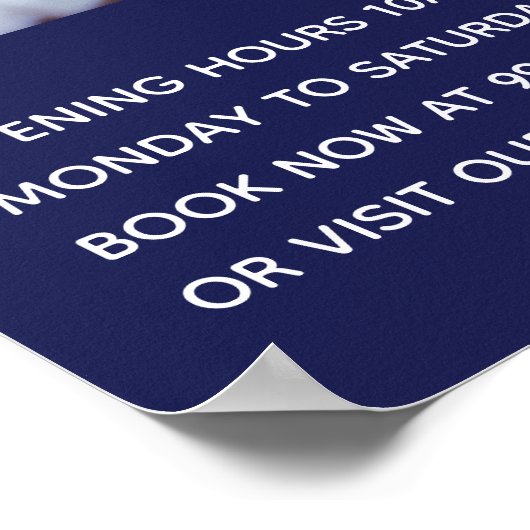 Navy Business Logo Foto willkommen QR-Code Poster (Ecke)