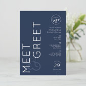 Navy Business Logo Meet & Greet Networking Event Einladung (Stehend Vorderseite)