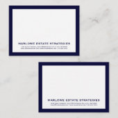 Navy-Business-Note-Card Mitteilungskarte (Vorne/Hinten)