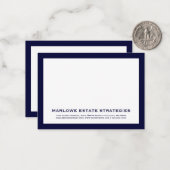 Navy-Business-Note-Card Mitteilungskarte (Vorderseite/Rückseite Beispiel)