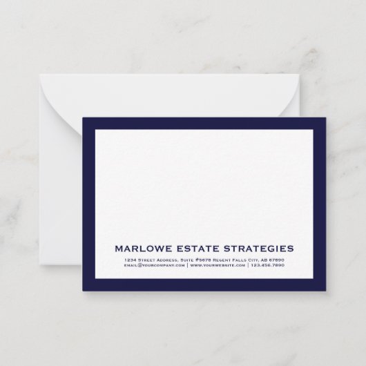 Navy-Business-Note-Card Mitteilungskarte (Rückseite)