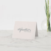 Navy Calligraphy Beige Wedding Minimal Stepmutter Karte (Vorderseite)