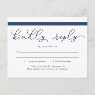 Navy Calligraphy UAWG Postcard Einladungspostkarte