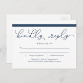 Navy Calligraphy UAWG Postcard Einladungspostkarte (Vorne/Hinten)