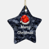 Navy Camouflage T - Shirt Frohe Weihnachtsfeier Keramikornament (Rechts)