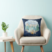 Navy Camping Adventure Forest Baby Boy Birth Stats Kissen (Stuhl )