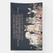 Navy Cat Sitter Pet Banner (Vertikal)