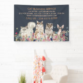 Navy Cat Sitter Pet Banner (InSitu)