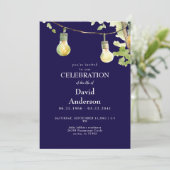 Navy Celebration of Life Invitation Einladung (Stehend Vorderseite)