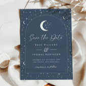 Navy Celestial Arched Save the Date