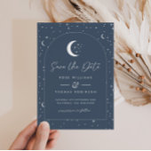 Navy Celestial Arched Save the Date