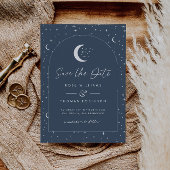 Navy Celestial Arched Save the Date