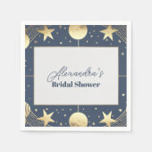 Navy Celestial Crescent Moon Brautparty Serviette (Vorderseite)