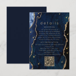 Navy Celestial Gold Hochzeit Begleitkarte
