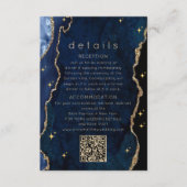 Navy Celestial Gold Hochzeit Begleitkarte (Vorderseite)