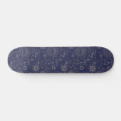 Navy Celestial Pattern Skateboard (Horizontal)