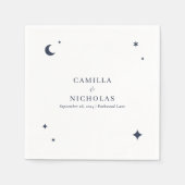 Navy Celestial Star Moon Simple Wedding Serviette (Vorderseite)