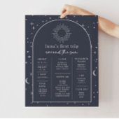 Navy Celestial Sun Arched Milestone Poster