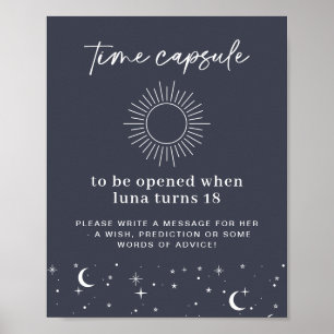 Navy Celestial Sun Time Capsule Poster