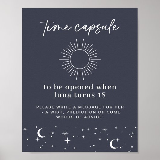 Navy Celestial Sun Time Capsule Poster (Vorne)