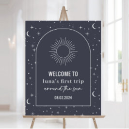 Navy Celestis Arch Sun 1. Geburtstag Begrüßungszei Poster