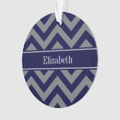 Navy, Charcoal LG Zickzack Navy Blue Name Monogram Ornament (Vorderseite)