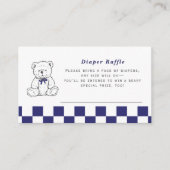 Navy Checkered Teddy Bären Little Cub Diaper Raffe Begleitkarte (Vorderseite)