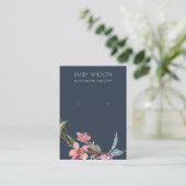 NAVY CHERRY BLOSSOM FLORAL EARRING DISPLAY LOGO VISITENKARTE (Stehend Vorderseite)
