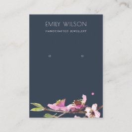 NAVY CHERRY BLOSSOM FLORAL EARRING DISPLAY LOGO VISITENKARTE