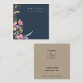 NAVY CHERRY BLOSSOM STUD EARRING DISPLAY LOGO QUADRATISCHE VISITENKARTE (Vorne/Hinten)