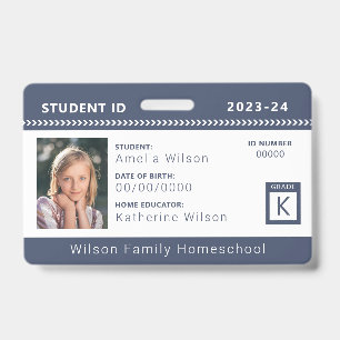 Navy Chevron Homeschool-Ausweis-Abzeichen Ausweis