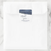 Navy chic agate romantisch elegant danke quadratischer aufkleber (Tasche)