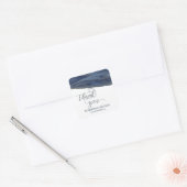 Navy chic agate romantisch elegant danke quadratischer aufkleber (Umschlag)