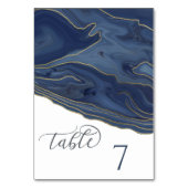 Navy Chic Age romantisch elegant Tischnummer (Rückseite)
