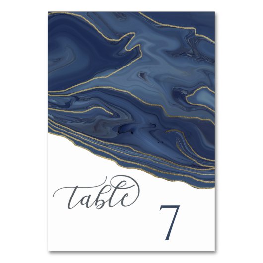 Navy Chic Age romantisch elegant Tischnummer (Vorderseite)