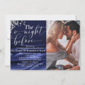 Navy Chic The Night Before Probe Dinner Foto Einladung (Vorderseite)