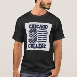 Navy Chicago Sterne Streifen T-Shirt