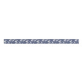 Navy Chinoiserie Floral Ripsband (Vorderseite)