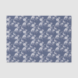 Navy Chinoiserie Rose Muster Seidenpapier