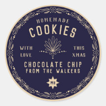 Navy Chocolate Cookie Weihnachtsgeschenk-Label